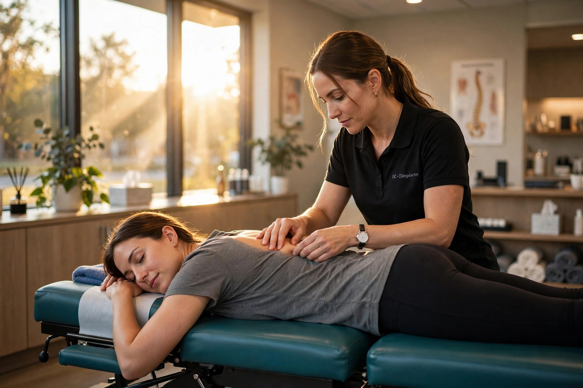 Chiropractic spinal adjustment at Sunshine Chiropractic